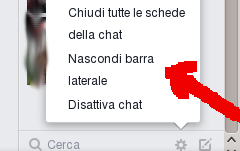 Immagine esplicativa per nascondere la colonna chat facebook