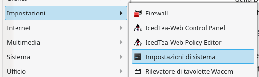 Selezione "Impostazioni di sistema"